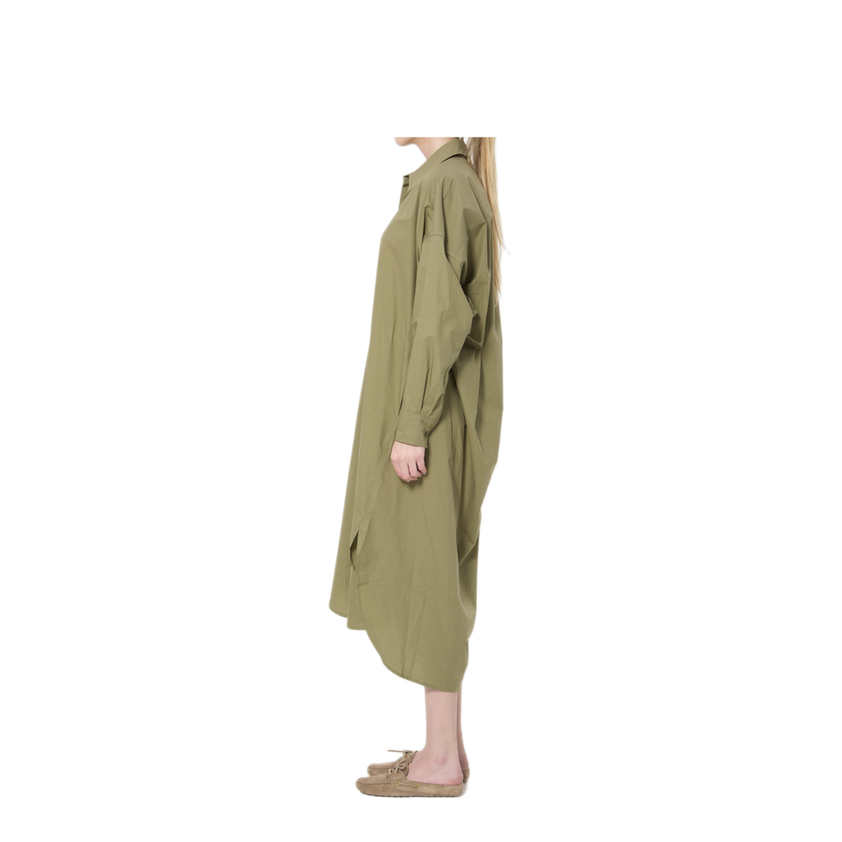 MAYFEYR - The Frankie Shop - Bloom Organic Cotton Shirt Dress - SDFS22067408OLIVE