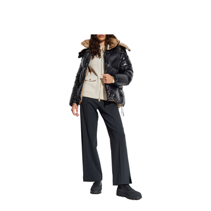 Black Parana Hooded Short Down Jacket