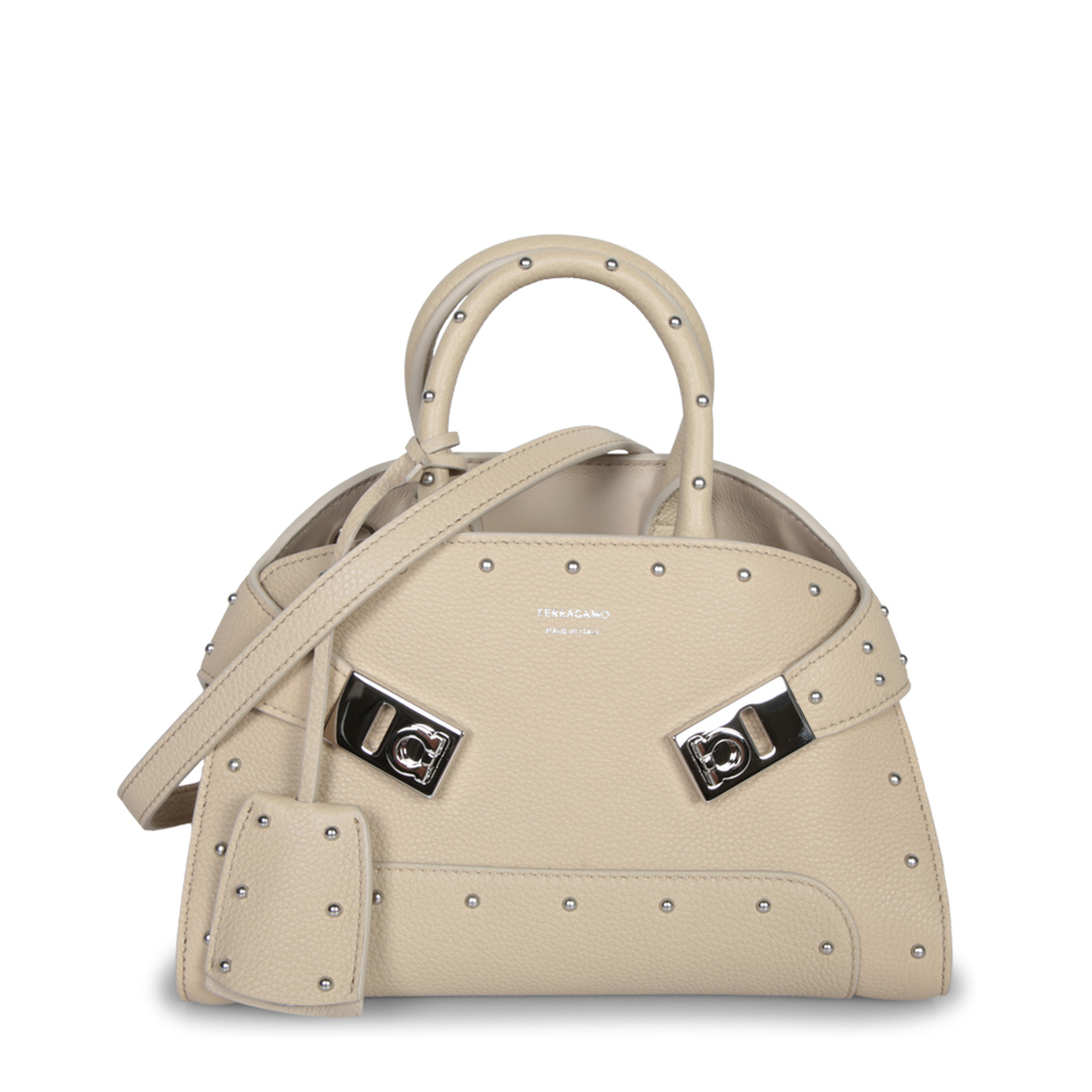 Mini Hug Beige Leather Bag