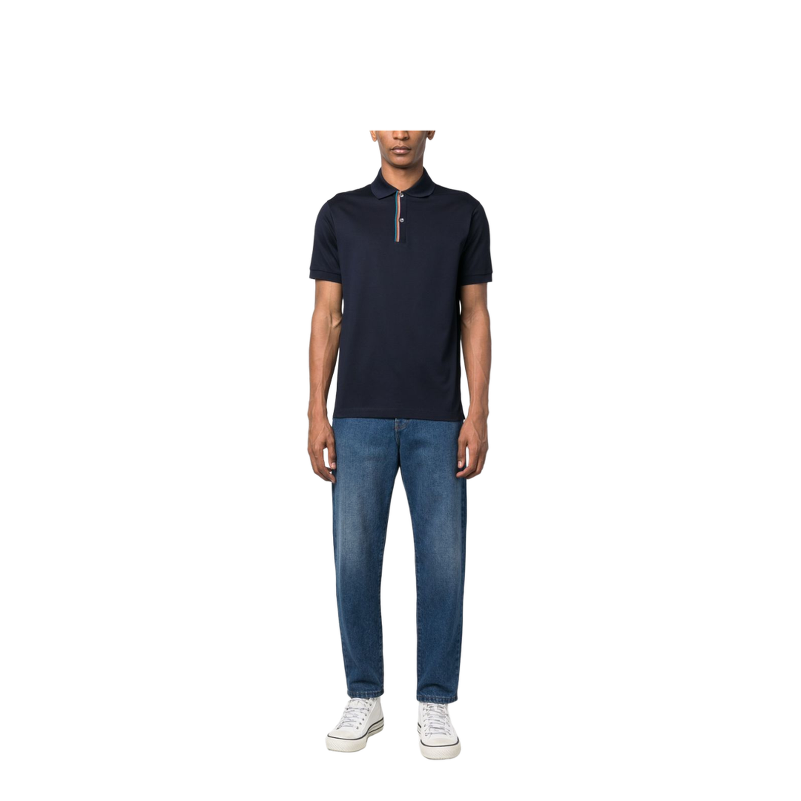 Rainbow-Stripe Cotton Polo Shirt