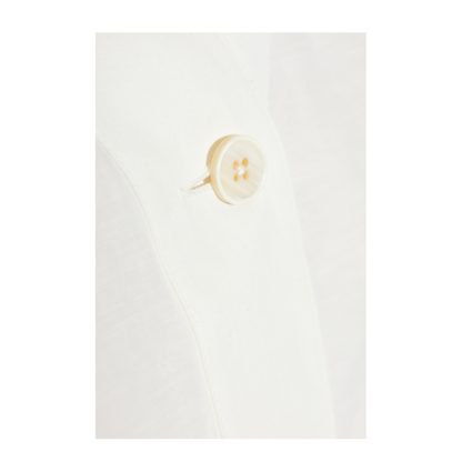 White Linen Blend Oversize Shirt