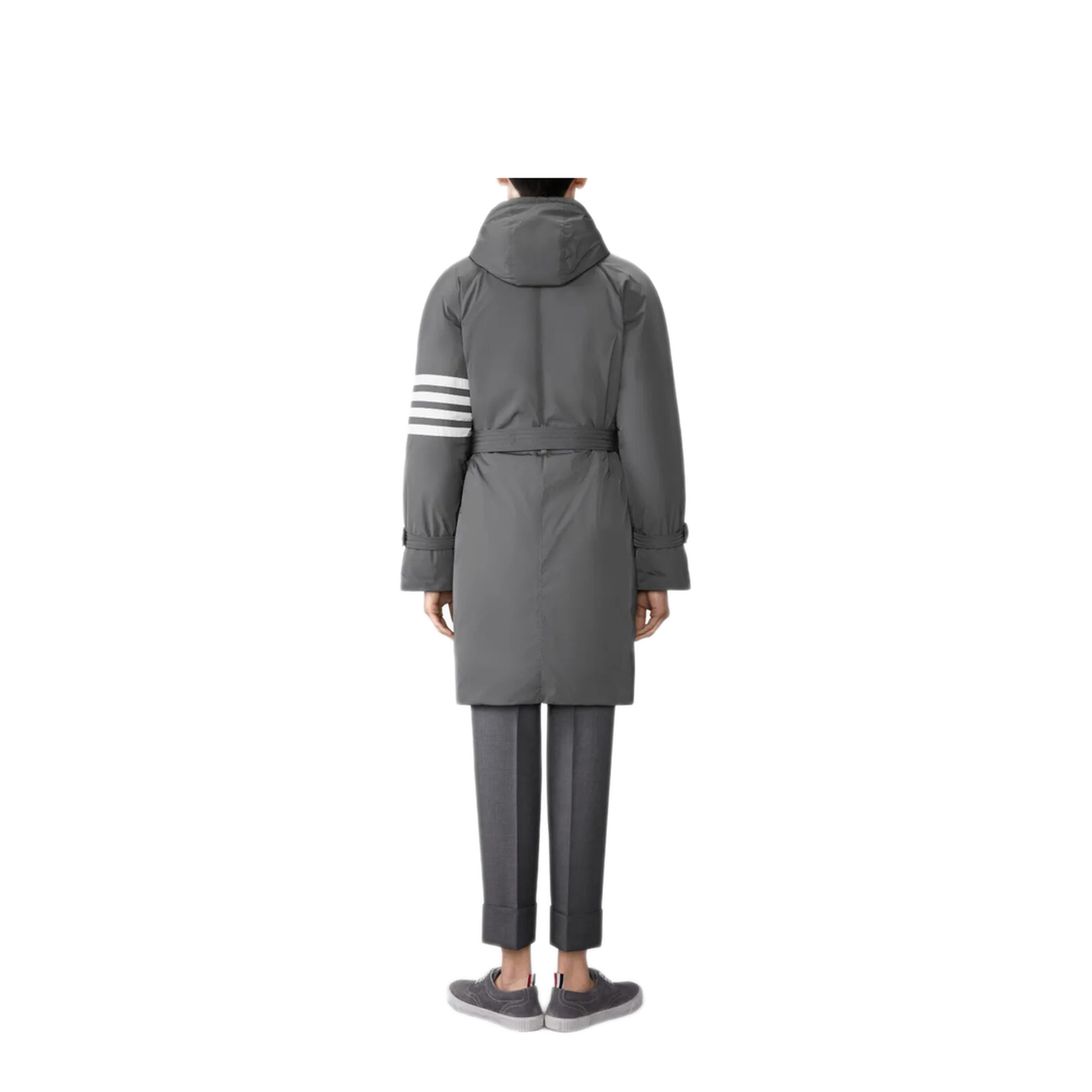 MAYFEYR - Thom Browne - Poly Twill 4-Bar Hooded Down Parka With Belt - MOD091X07259035