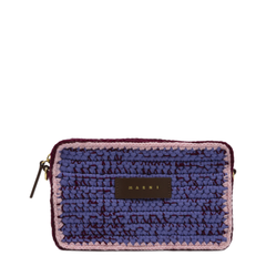 Seaside Paper Raffia Camera Bag - Pink and Burgundy