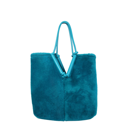 Bolster Medium Lambskin Tote Bags - Blue