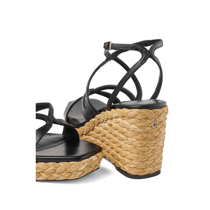 MAYFEYR - Jimmy Choo - Flat Shoes Raffia Wedge Square Toe - AYLA85CTQBLACK