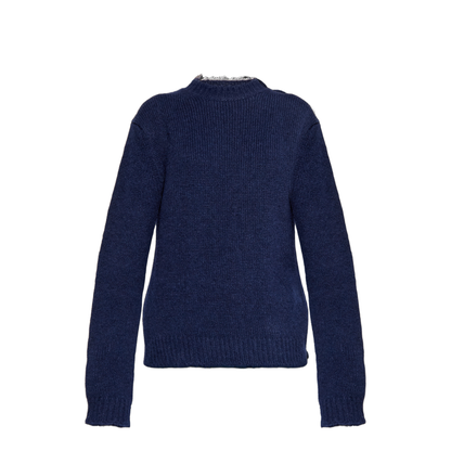 Navy Blue Alpaca Blend Oversize Sweater