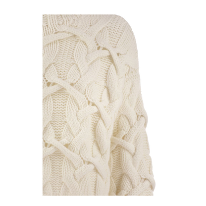 Braided High Necked Cashmere Sweater