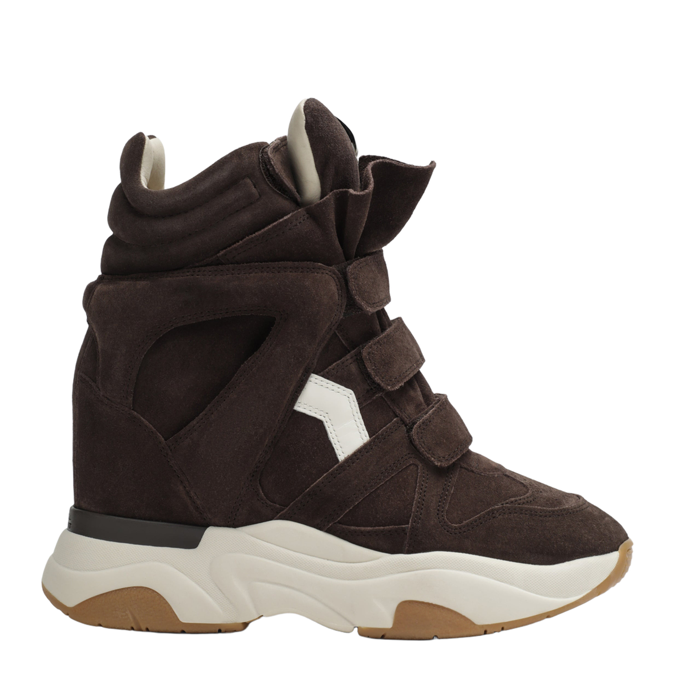 MAYFEYR - Isabel Marant - Brown Suede Balskee Wedge Sneakers - BK0009FACB4E10SCLMW