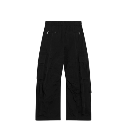 Waxed Faille Cargo Pants in Black