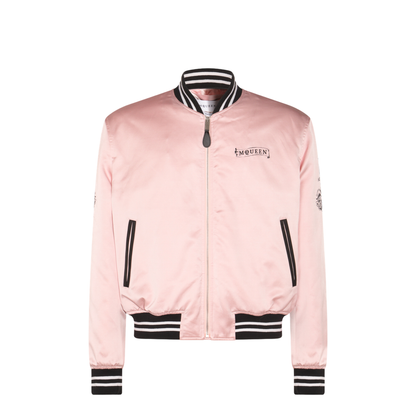 Pink And Black Cotton Casual Jacket