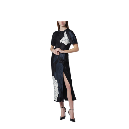 Eve Floral Satin Midi Dress