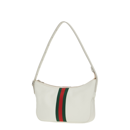 Lunetta Small Crossbody Bag in White Leather