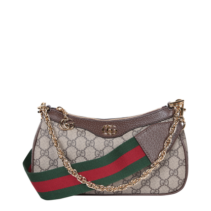 Ophidia Mini Leather Bag - Brown