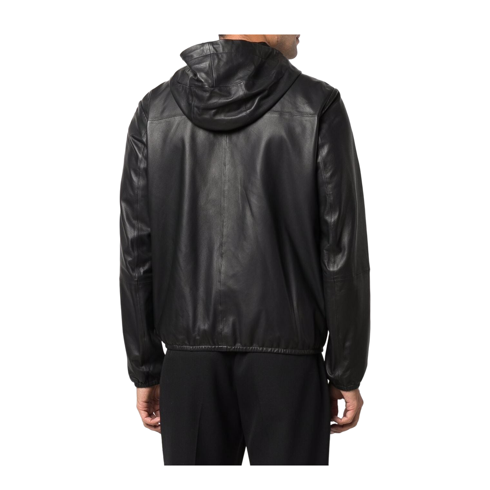 Black Lambskin Hooded Jacket