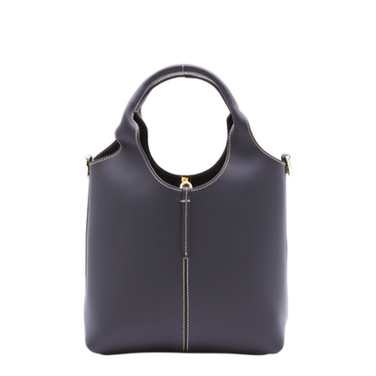 Shopping Bag Mini Calfskin Tote - Black