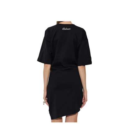 Ruched Detail T-Shirt Dress Black