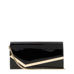Patent Leather Clutch - Black / Light Gold