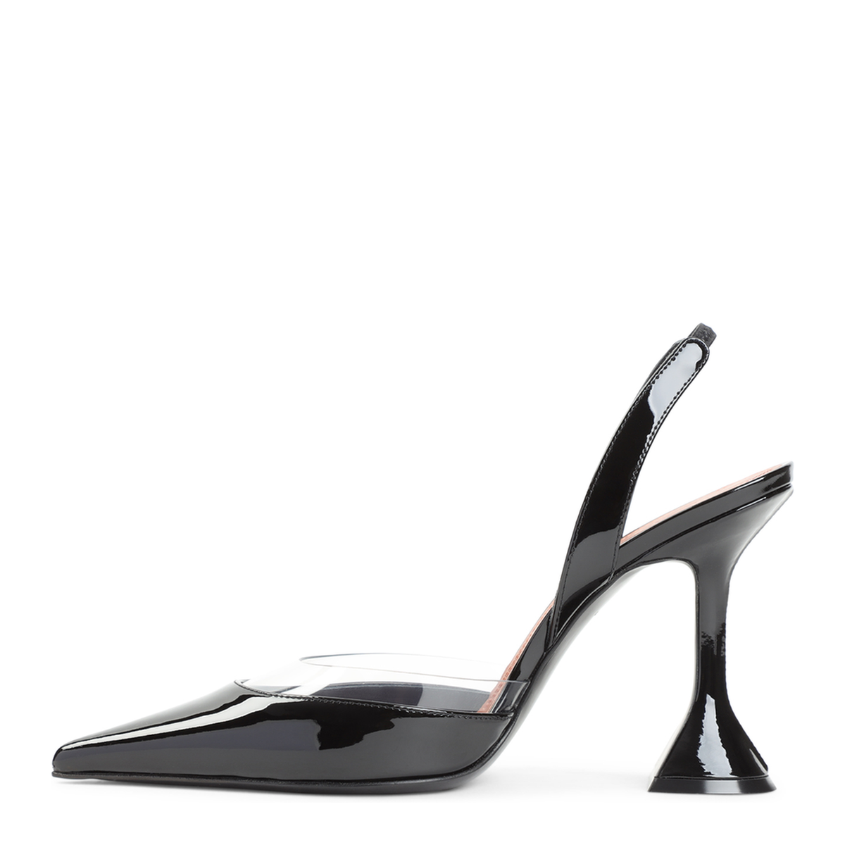MAYFEYR - Amina Muaddi - Lara Sling 95 Patent Pvc Pumps - 18S366696LARBLACK