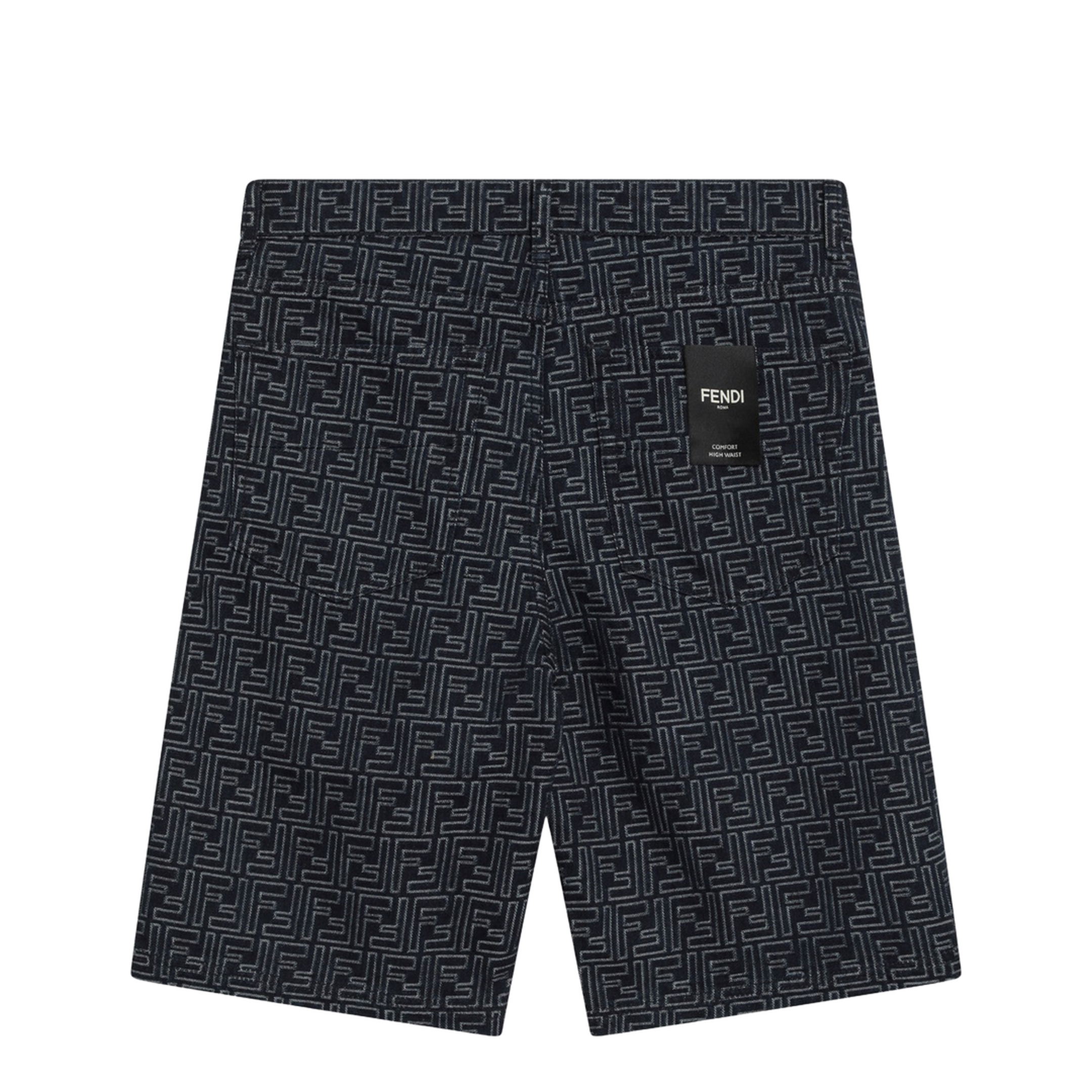 Jacquard FF Blue Denim Shorts