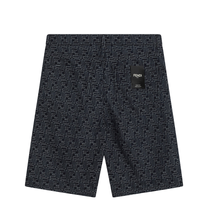Jacquard FF Blue Denim Shorts