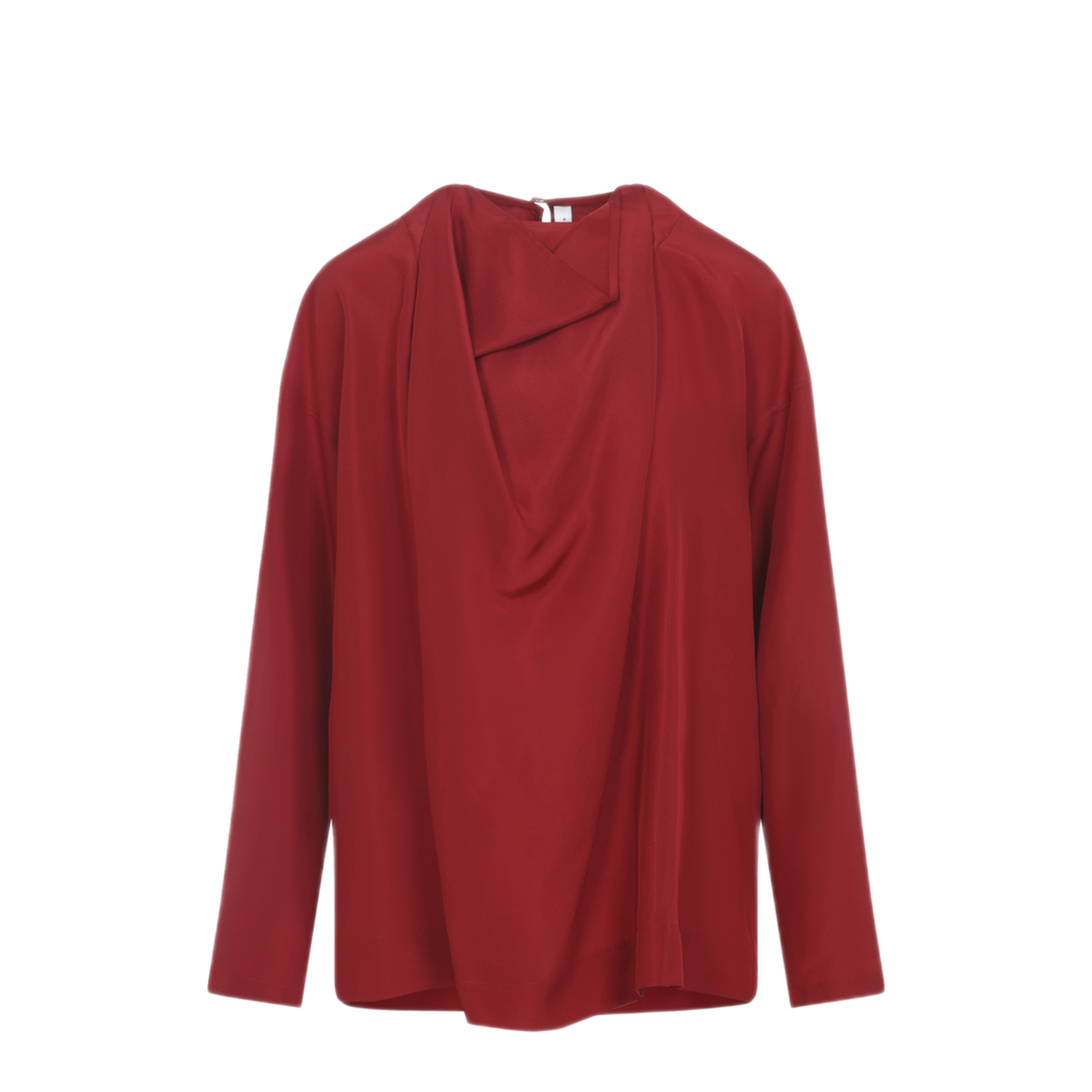 MAYFEYR - CARVEN - Draped Red Silk Top - 6261K21005N206