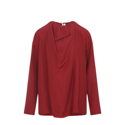 MAYFEYR - CARVEN - Draped Red Silk Top - 6261K21005N206