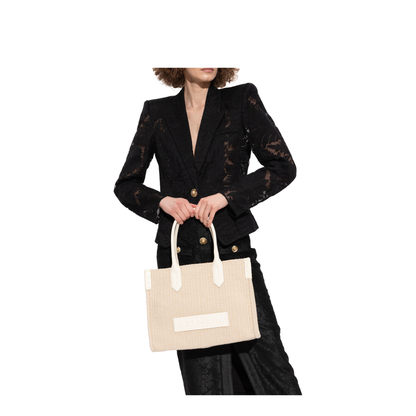 B-Army 36 Monogrammed Canvas Jacquard and Leather Tote Bag