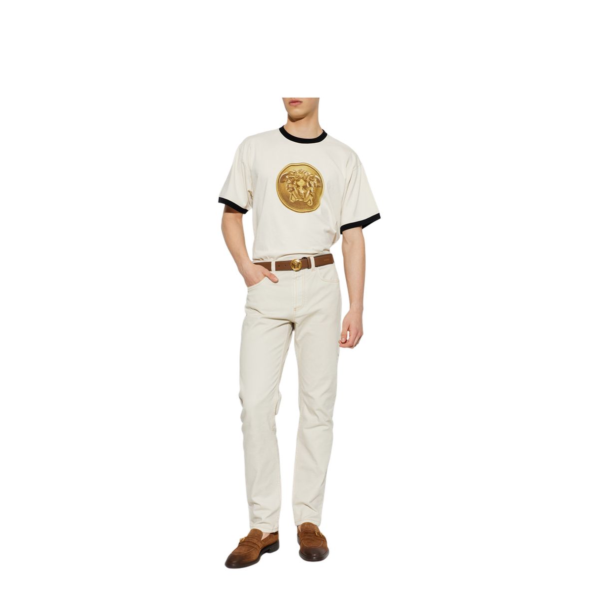 MAYFEYR - Versace - Ivory Cotton T-Shirt - 10260931A187351W790