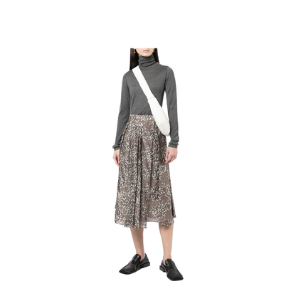 Anthracite Grey Cashmere-Silk Blend Knitted Roll Neck Long Sleeves