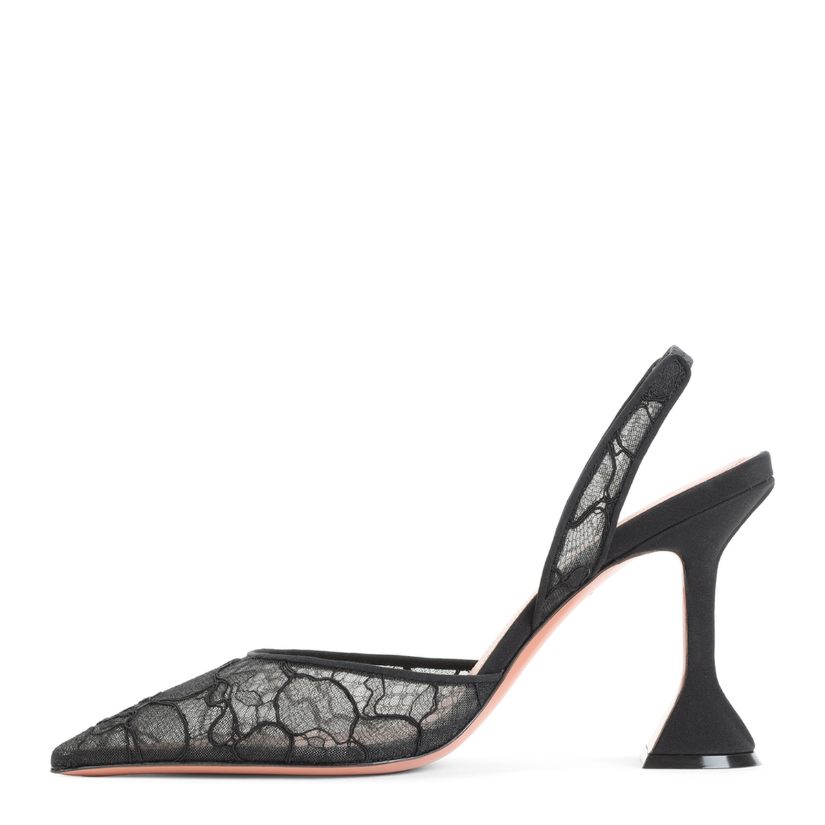 MAYFEYR - Amina Muaddi - Black Holli Lace Sling 95 - 12S357471HOLBLACK