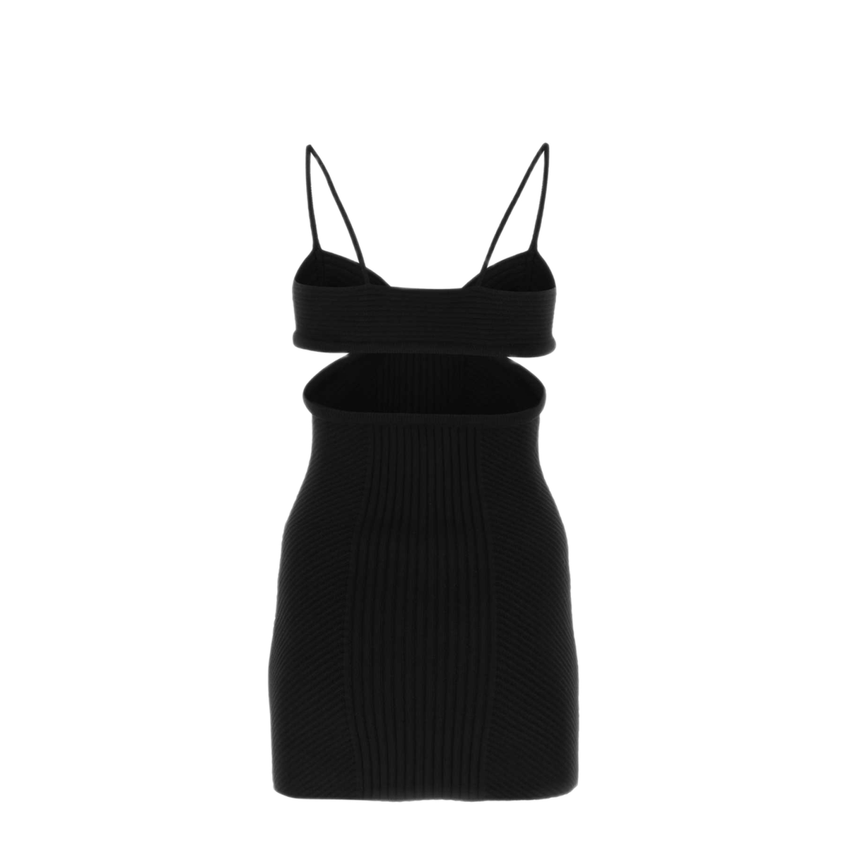 Black Cut Out Ribbed Mini Dress