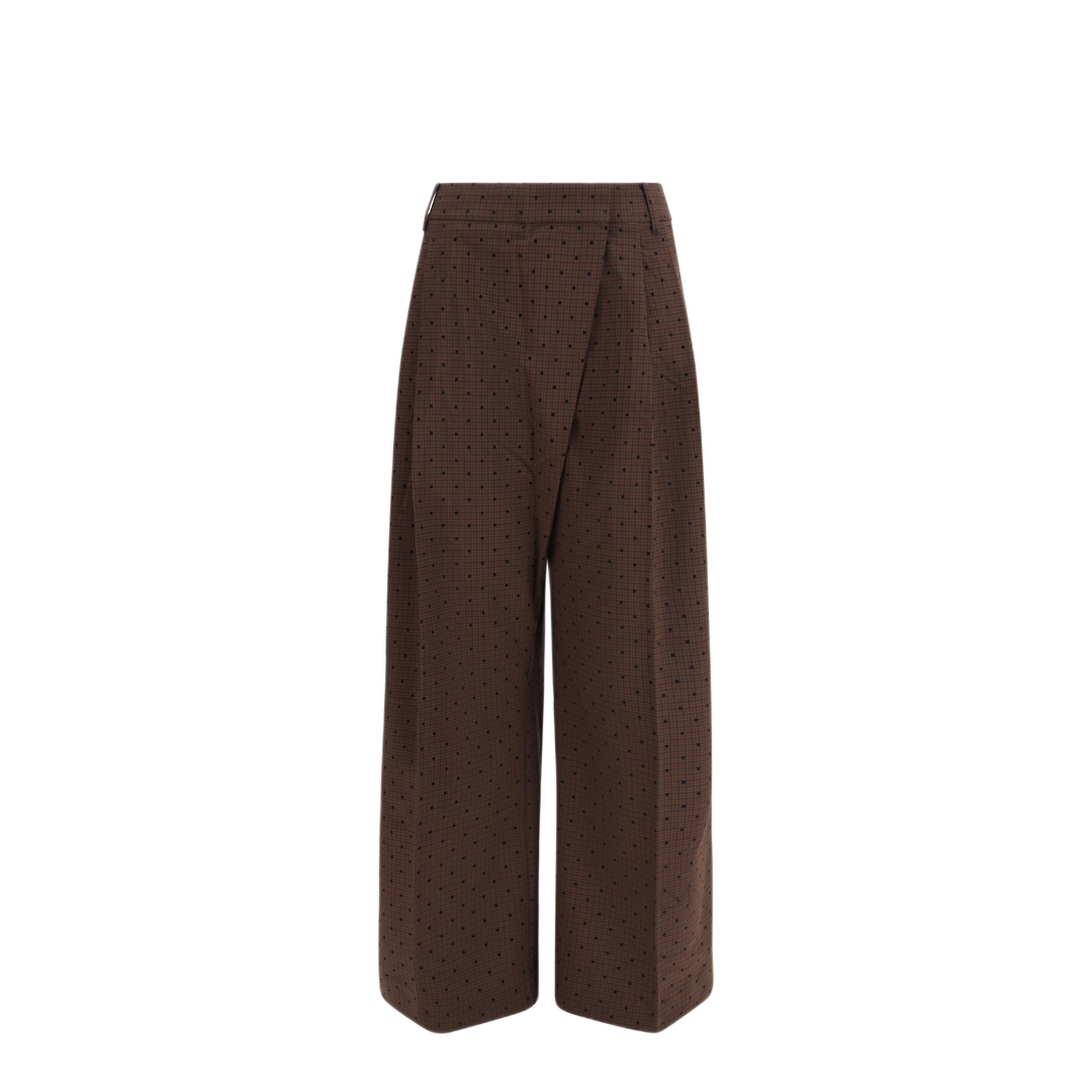 MAYFEYR - Ganni - Flocked Plaid Crossover Pants - A1080035979