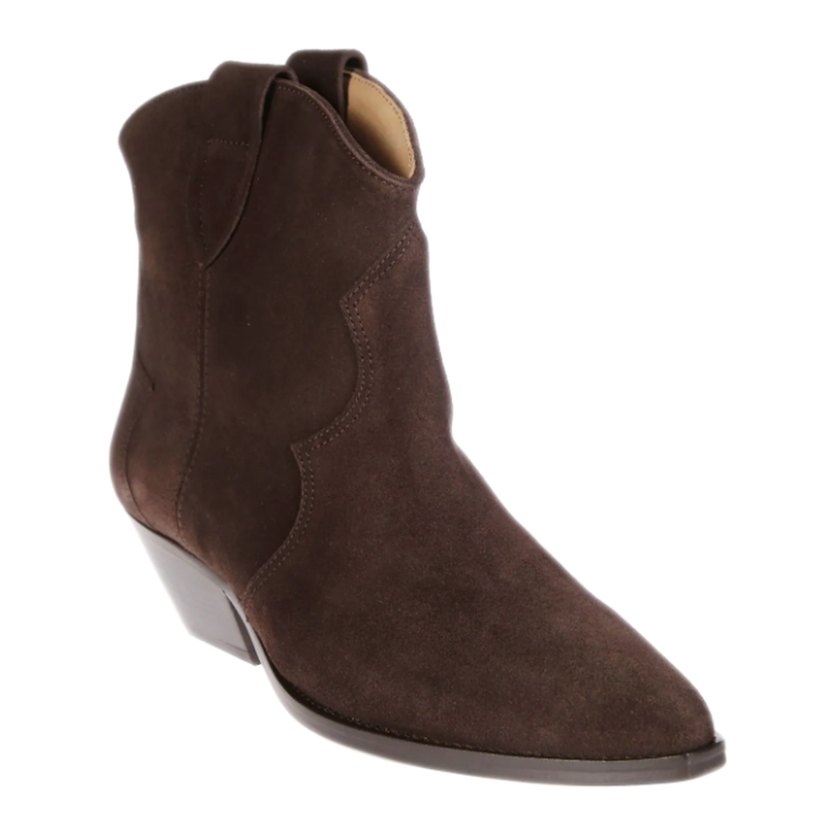 Dewina Suede Cowboy Boots In Chocolate