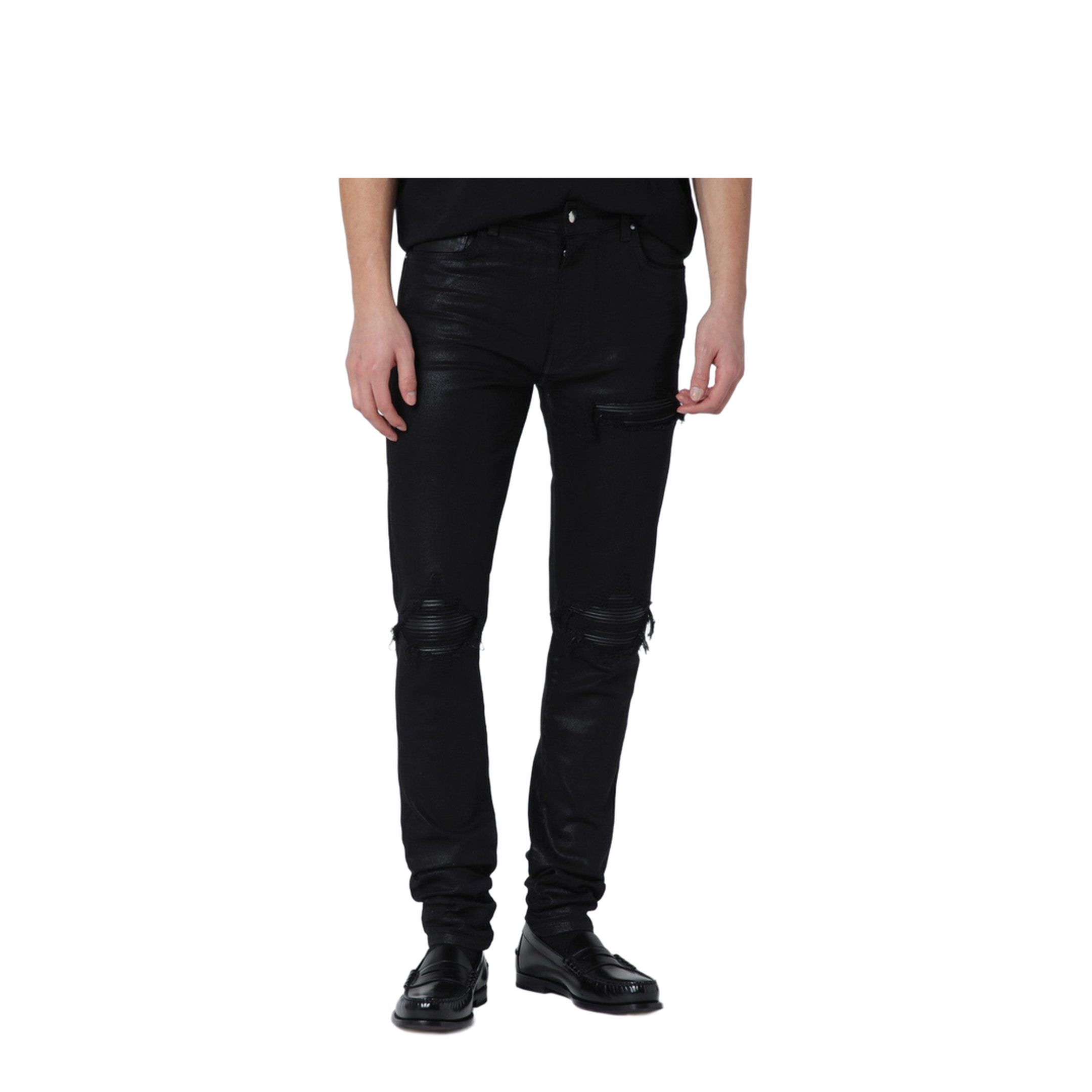 Black Wax Skinny Jeans