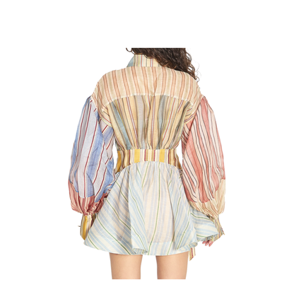 Rebellion Striped Mini Dress Spliced Stripes