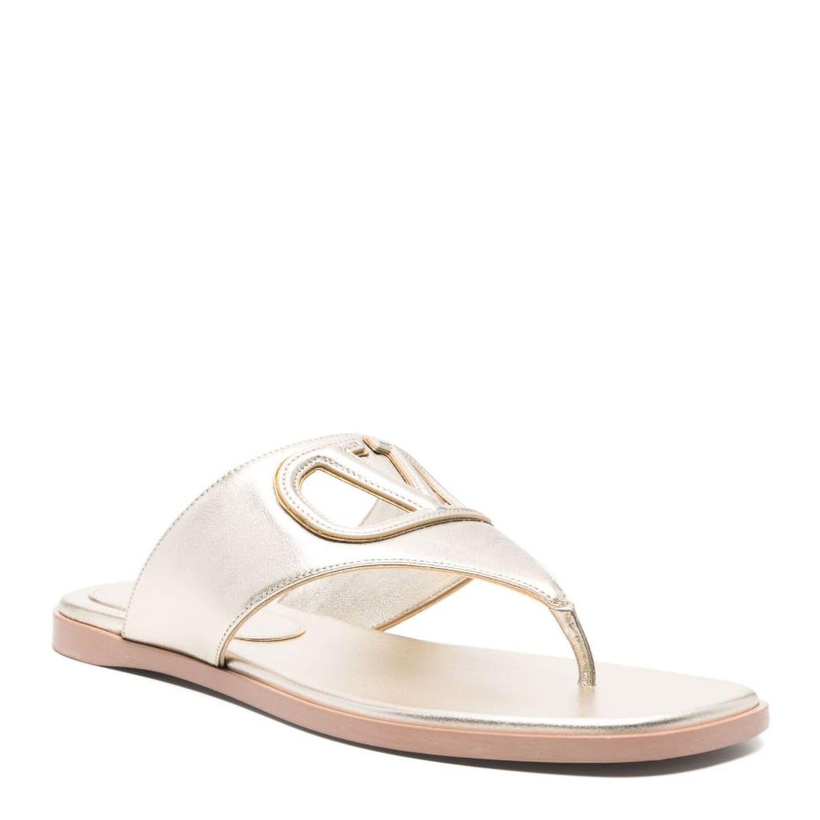 VLogo Cut-Out Leather Sandals