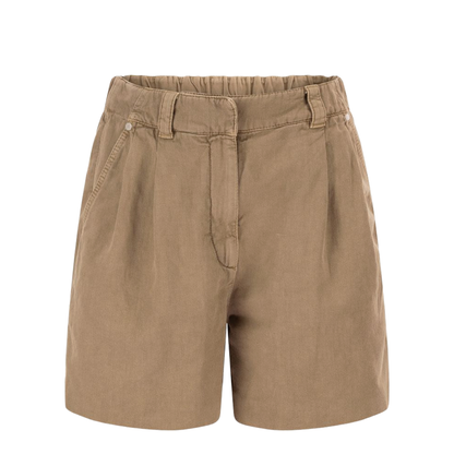 Cotton and linen shorts with jewellery