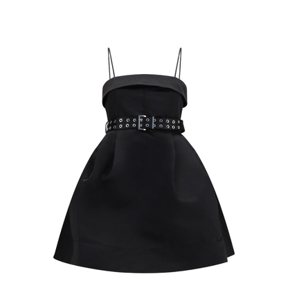 MAYFEYR - Ganni - Short Satin Dress With A Full Skirt - A1030437