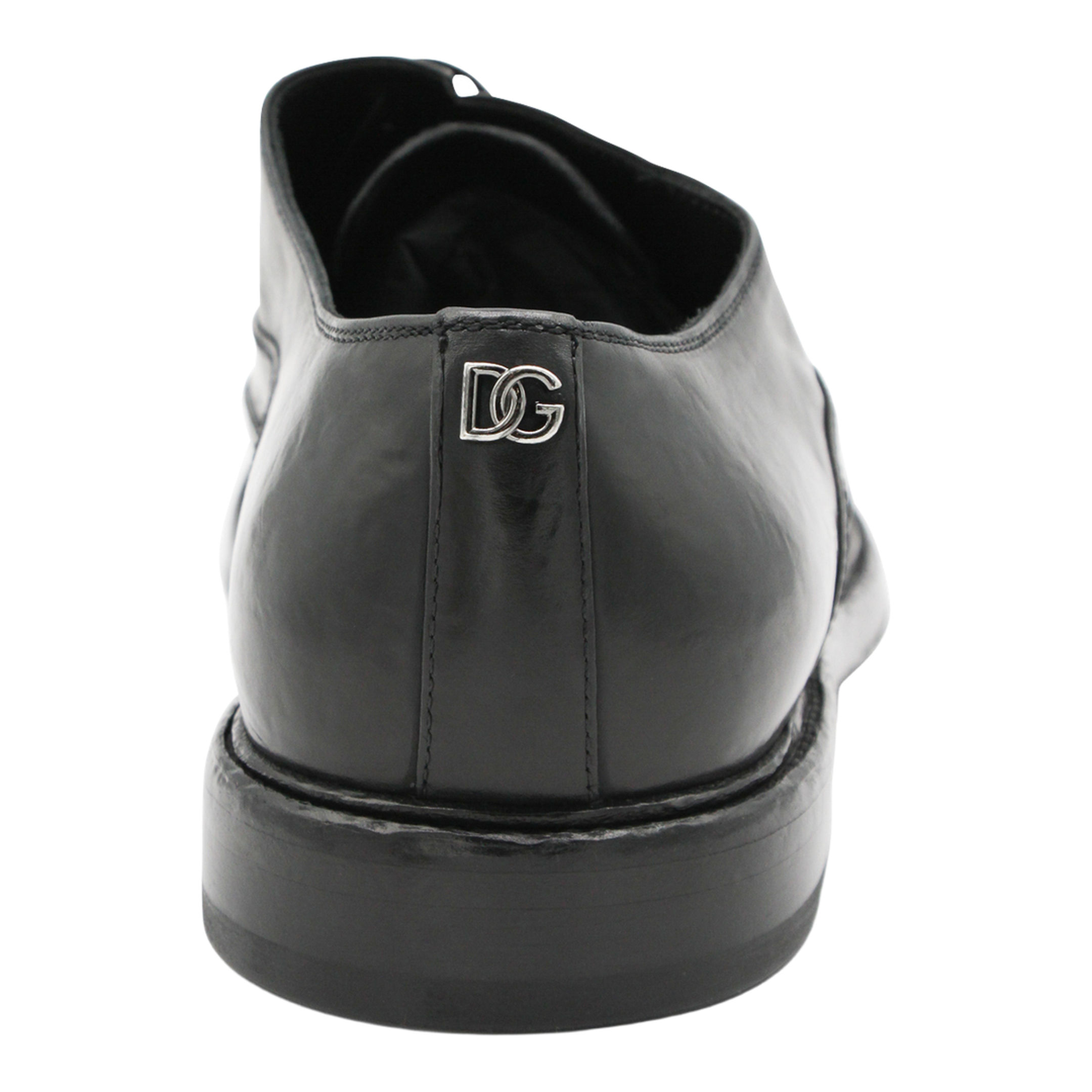 Washed Black Calfskin Lace-Up Shoe