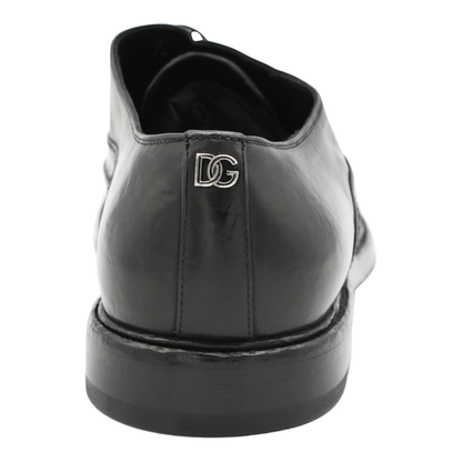 Washed Black Calfskin Lace-Up Shoe