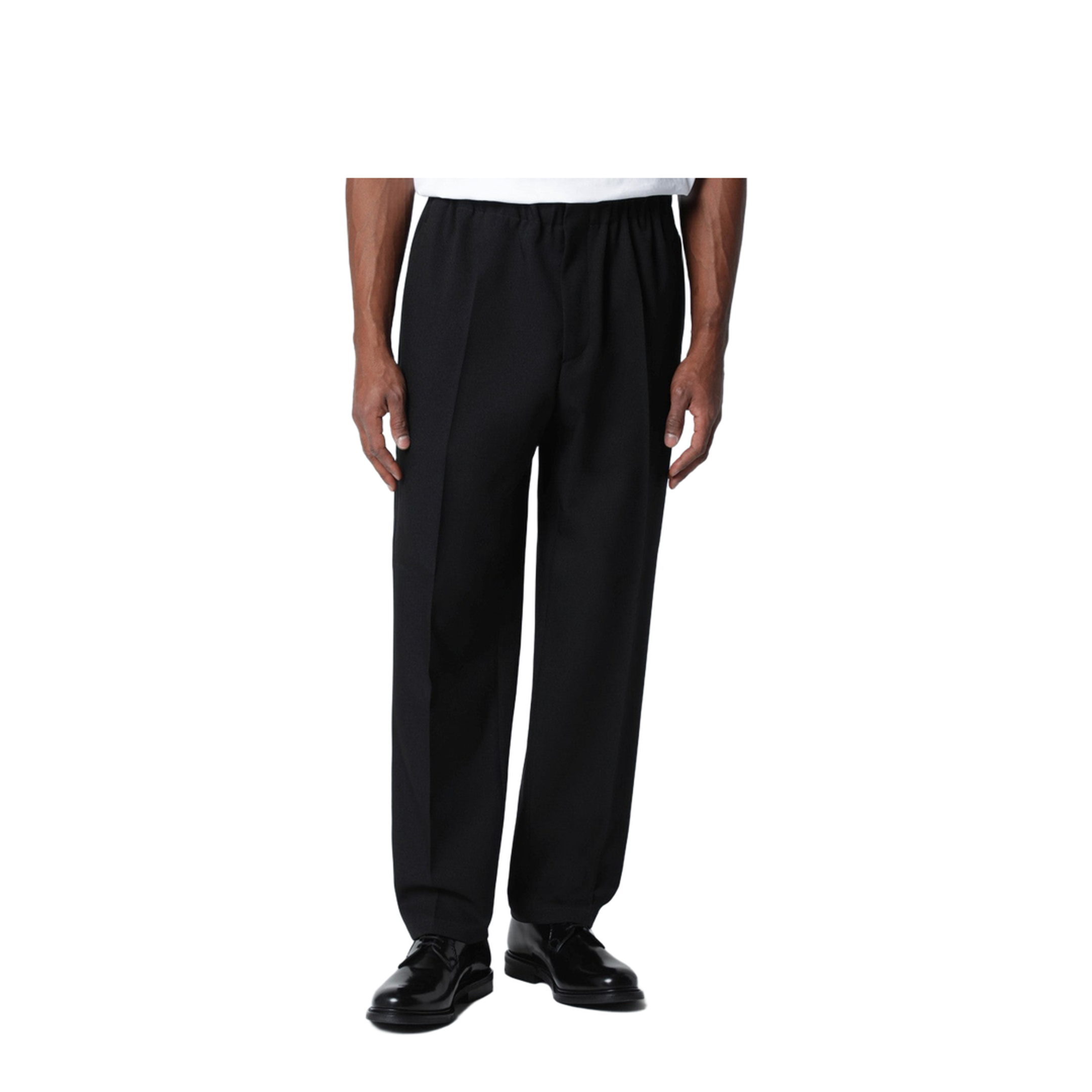 Black Technical Serge Trousers