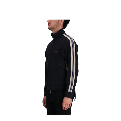 Full-Zip Sweatshirt in Jersey with Contrasting Bands