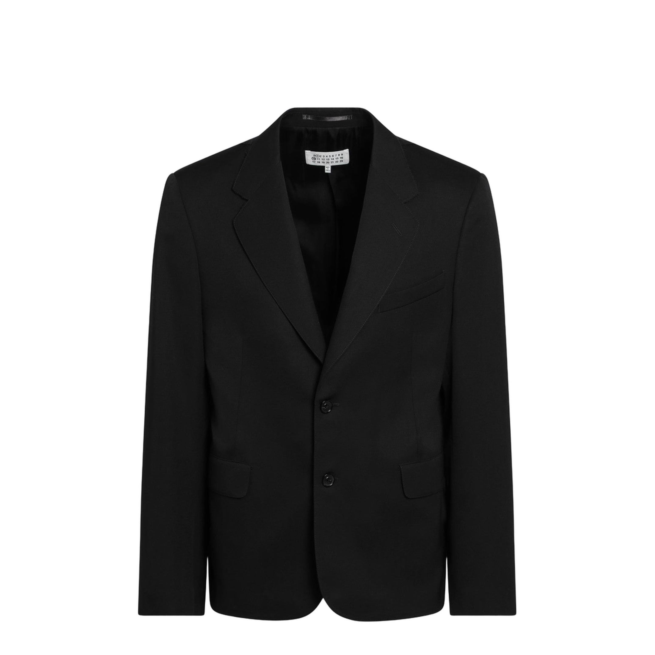 Black Wool Single-Breasted Jacket