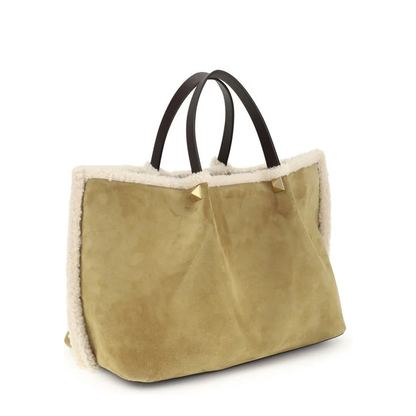 Suede And Sheepskin Medium Tote Bag
