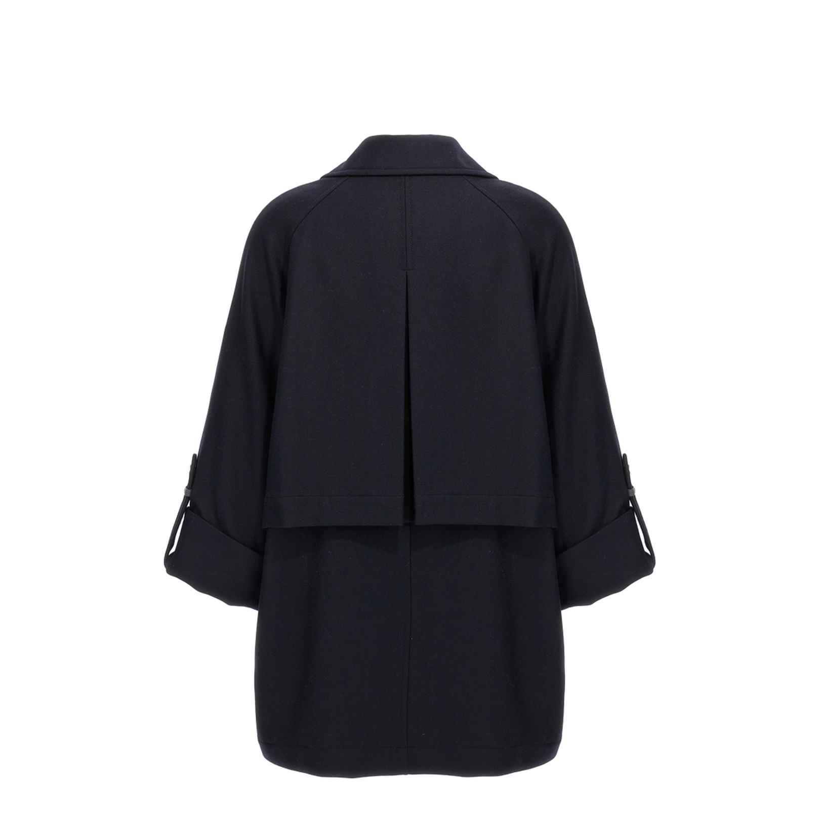 Shiny Cuff Details Caban Coat