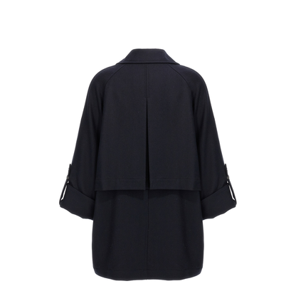 Shiny Cuff Details Caban Coat