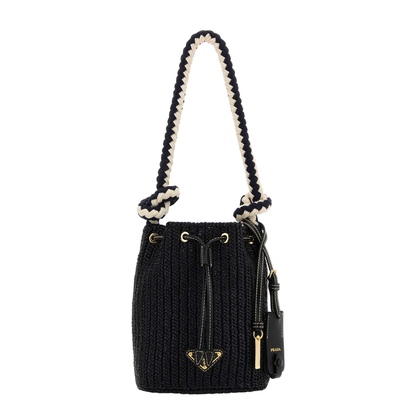 Black Crochet Mini Bucket Bag