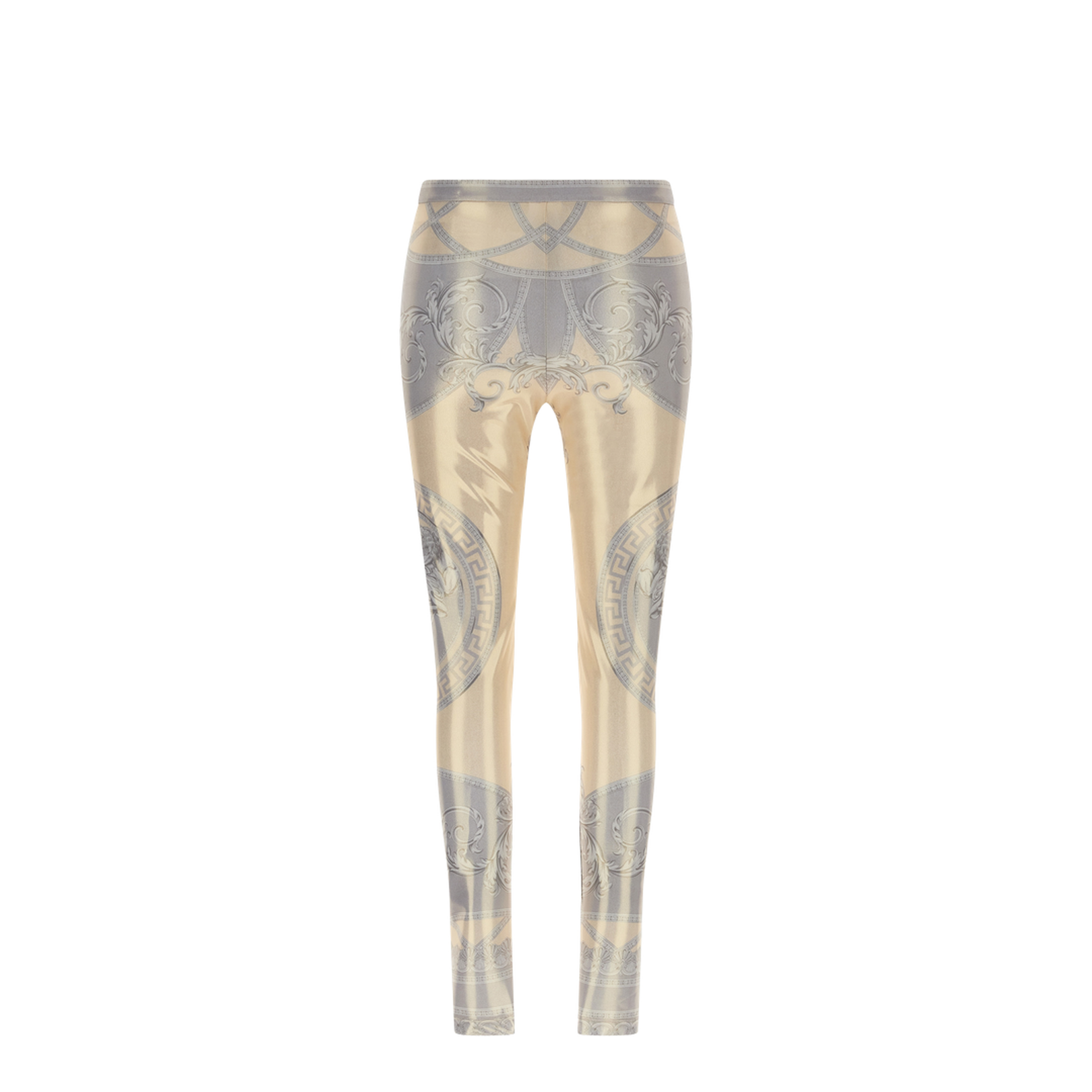 Baroque-print Leggings - Yellow