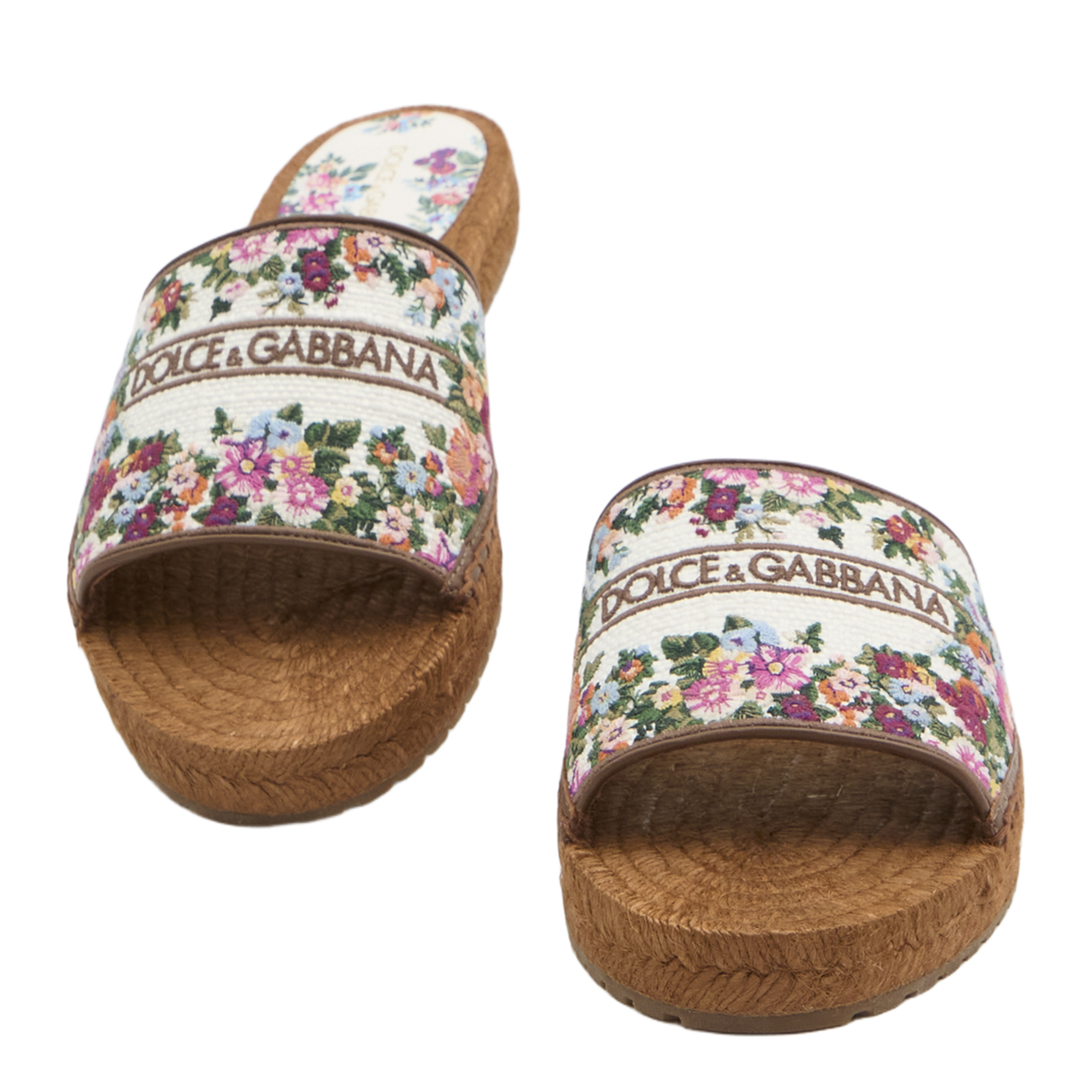 Embroidered Floral Espadrilla Slides