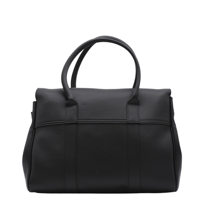Bayswater Small Grain Leather Handbag - Black